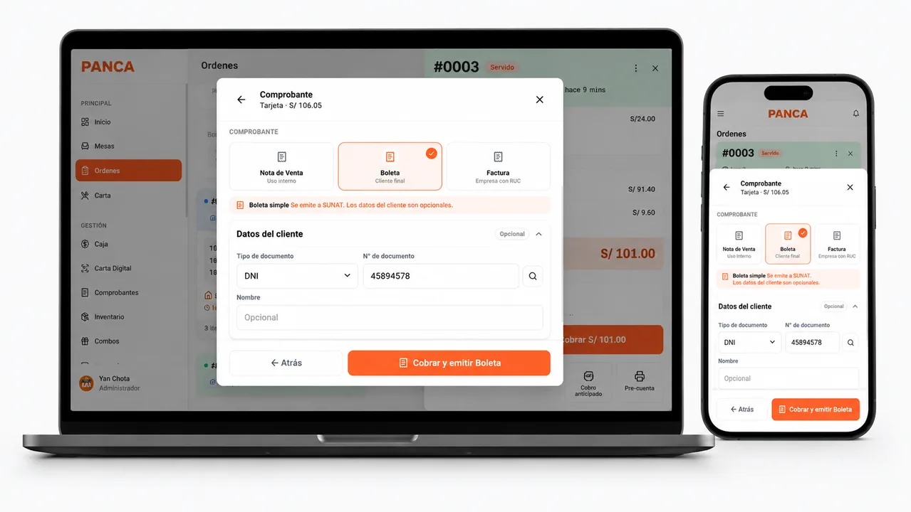 Facturación electrónica SUNAT para restaurantes
