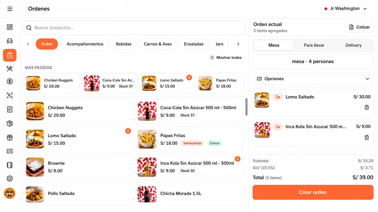 Ver demo de PANCA - Software para restaurantes