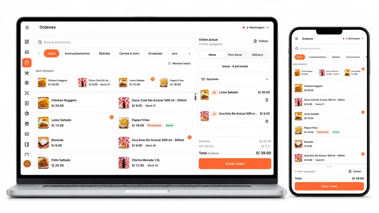 Sistema punto de venta para restaurantes